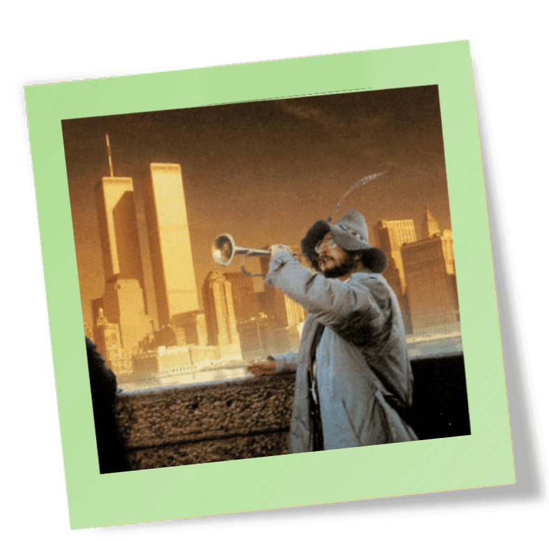 Angeklebtes Foto: Gerald Heintze in New York 1989